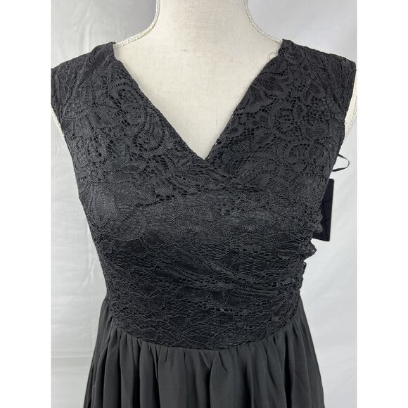 Miusol Women's Casual Deep V Neck Sleeveless Maxi Dress, Black, M3801R Sz. Small - Picture 3 of 11